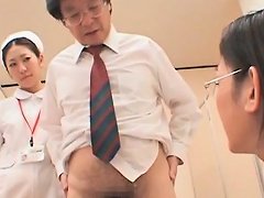 Asian Nurses Learning How To Rub Hard Dicks In Group