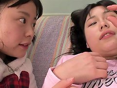 Petite Japanese Babes In Trio Facialized